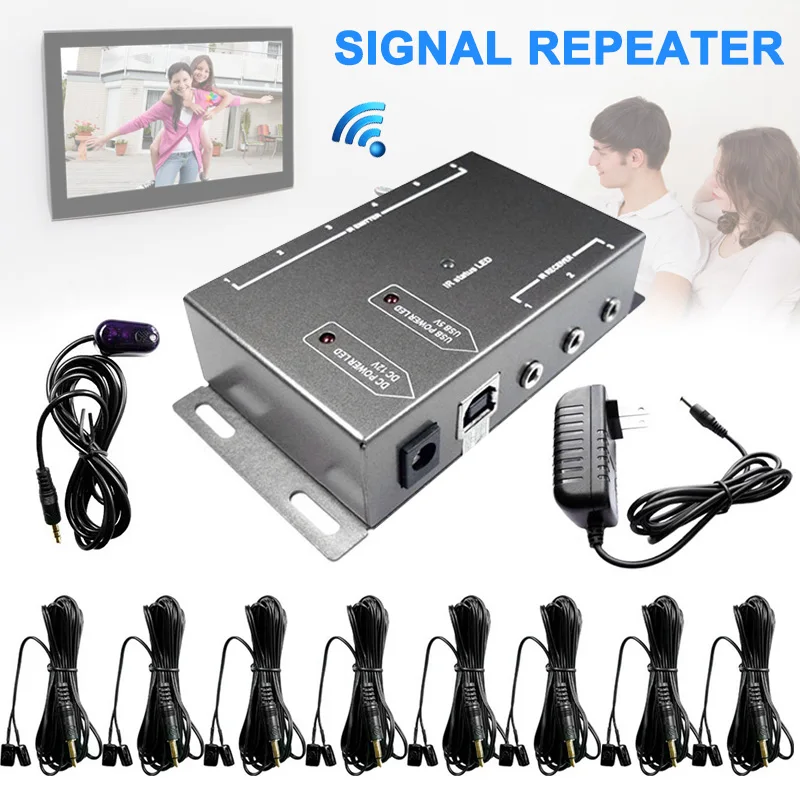IR Repeater IR Remote Control Extender Infrared Repeater System with Dual Head Infrared Emitter WWO66
IR Repeater IR Remote Control Extender Infrared Repeater System with Dual Head Infrared Emitter WWO66
