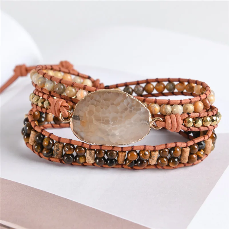 Exclusive Womens Bracelets High End Natural Stone Rhinestone 3 Rows Leather Wrap Bracelet Femme Boho Bracelets Dropship
Exclusive Womens Bracelets High End Natural Stone Rhinestone 3 Rows Leather Wrap Bracelet Femme Boho Bracelets Dropship