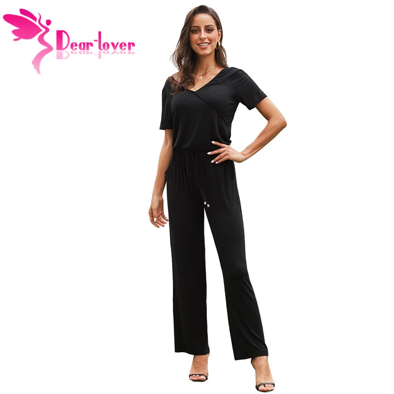 Dear Lover V Neck Short Sleeve Summer Rompers Women's Casual Elegant Long Trousers Plus Size Overalls Jumpsuit Black LC64388
Dear Lover V Neck Short Sleeve Summer Rompers Women's Casual Elegant Long Trousers Plus Size Overalls Jumpsuit Black LC64388