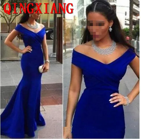 Royal Blue Bridesmaid Dresses Off Shoulder Long with Mermaid 2019 Arabic Formal Wedding Guest Gowns Maid Of Honor Prom Dress
Royal Blue Bridesmaid Dresses Off Shoulder Long with Mermaid 2019 Arabic Formal Wedding Guest Gowns Maid Of Honor Prom Dress