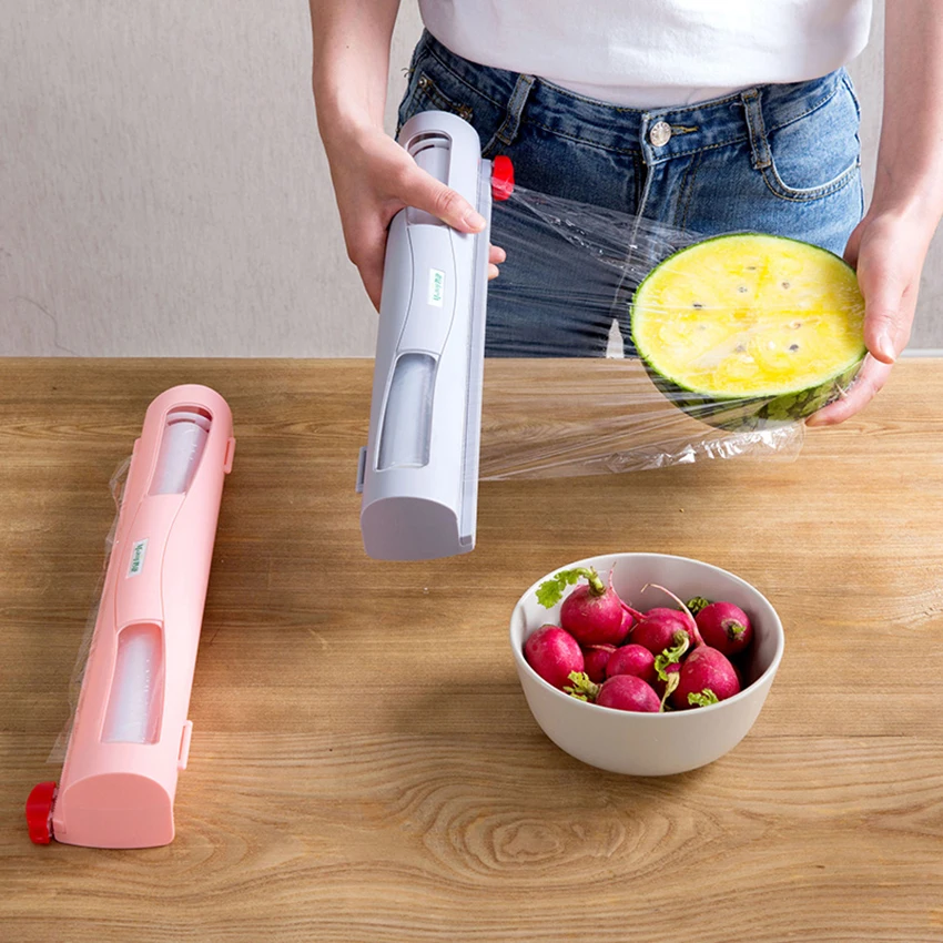 Magic ABS Good Useful Fruit Food Fresh Keeping Plastic Cling Wrap Dispenser Preservative Film Cutter Kitchen with plastic wrap
Magic ABS Good Useful Fruit Food Fresh Keeping Plastic Cling Wrap Dispenser Preservative Film Cutter Kitchen with plastic wrap