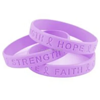 100pcs Hope Faith Strength Courage Lavender Awareness wristband silicone bracelets free shipping by epacket A
100pcs Hope Faith Strength Courage Lavender Awareness wristband silicone bracelets free shipping by epacket A