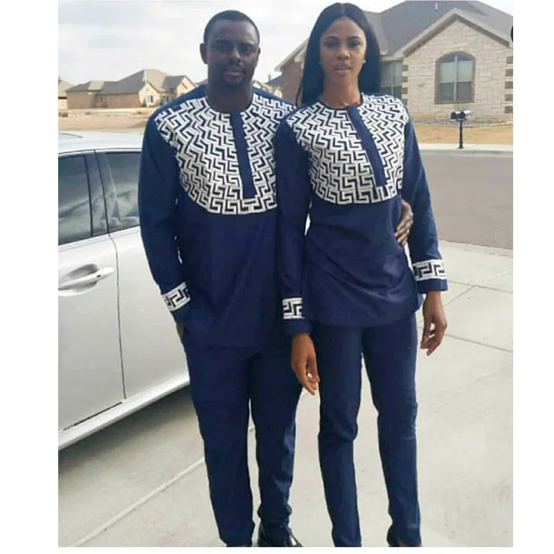 African clothing couple suit geometric print long-sleeved men's two-piece set women's silm ethnic style Plus size suit M-4XL
African clothing couple suit geometric print long-sleeved men's two-piece set women's silm ethnic style Plus size suit M-4XL
