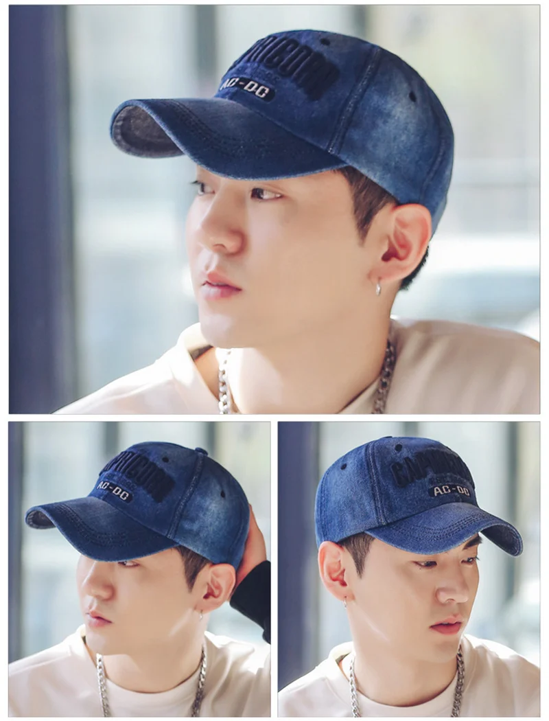 Cowboy Women Snapback Caps Letter Embroidery Couple Caps Summer Autumn Denim Unisex Baseball Cap Hip Hop Men Bone Casquette Hats (5)