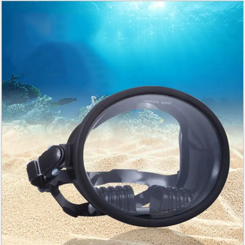 1 Pcs UV Protection Diving Full Face Mask Scuba Diving & Spearfishing Anti-Fog Goggles Glasses with Silicone Strap Adult Black
