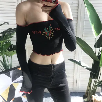 Heart Shape Gothic Embroidery Slash Neck Long Sleeve Crop Tops Harajuku Lolita Kawayi Shirts
Heart Shape Gothic Embroidery Slash Neck Long Sleeve Crop Tops Harajuku Lolita Kawayi Shirts