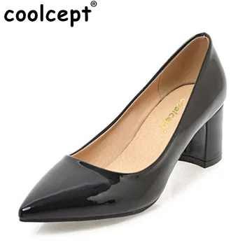 Coolcept Size 34-43 Sexy Party Shoes Women 5 Colors Square Thick Heels Pointed Toe Pumps Women Slip On Shallow Ladies Shoes
Coolcept Size 34-43 Sexy Party Shoes Women 5 Colors Square Thick Heels Pointed Toe Pumps Women Slip On Shallow Ladies Shoes