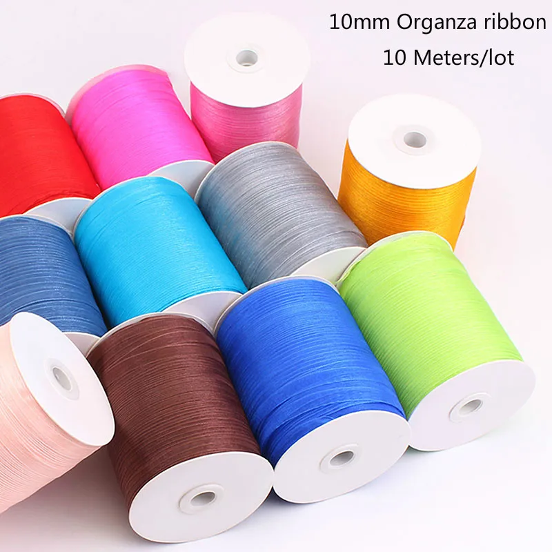 10mm (10 Meters/lot) Organza Chiffon Ribbons for Wedding Christmas Party Decor DIY Bow Craft Ribbons Card Gift Wrapping Supplies
10mm (10 Meters/lot) Organza Chiffon Ribbons for Wedding Christmas Party Decor DIY Bow Craft Ribbons Card Gift Wrapping Supplies
