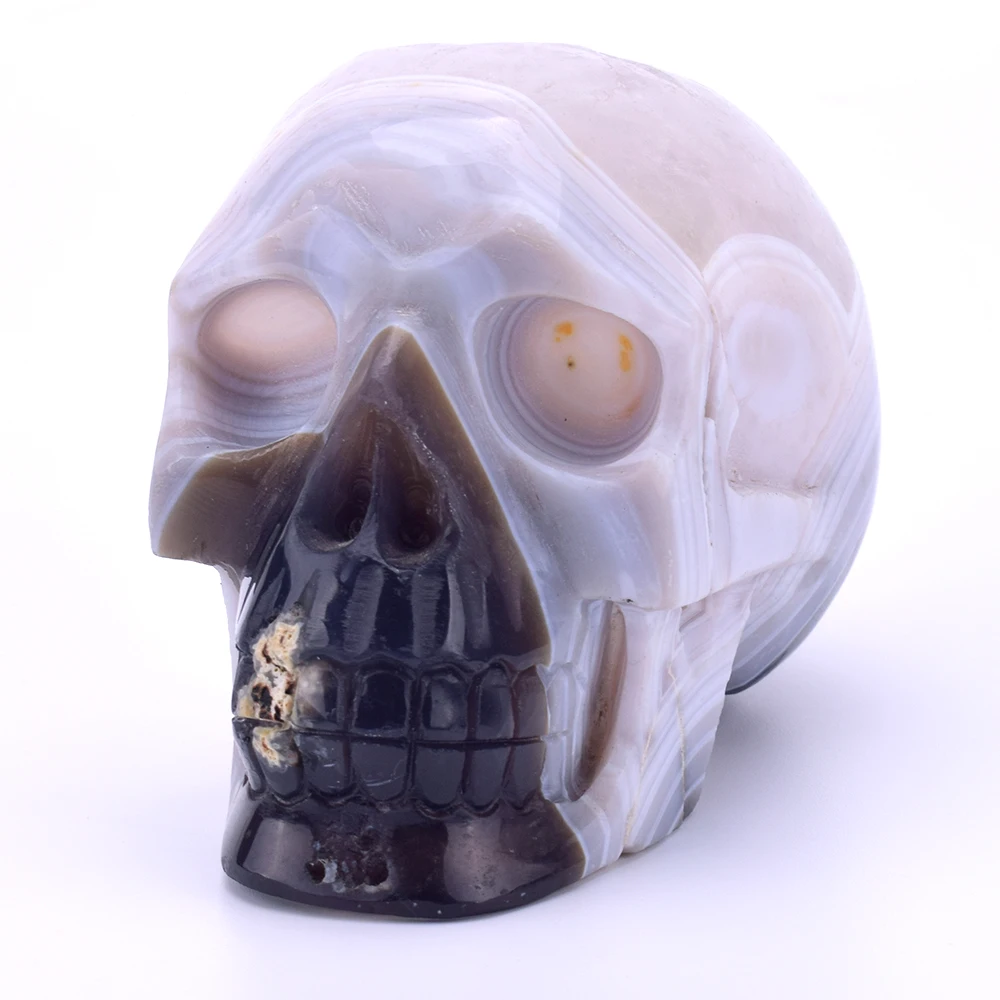 3.8'' Natural Agate Geode Carved Crystal Healing Stone Skull Figurine Crystal Skull Statue Healing Skull Sculpture Home Decor
3.8'' Natural Agate Geode Carved Crystal Healing Stone Skull Figurine Crystal Skull Statue Healing Skull Sculpture Home Decor