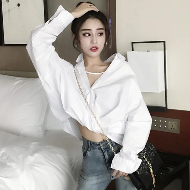 Women's Clothing fashion chic loose v-neck oversize tops batwing sleeve ulzzang crop top long sleeve white Shirts Blouses new
Women's Clothing fashion chic loose v-neck oversize tops batwing sleeve ulzzang crop top long sleeve white Shirts Blouses new