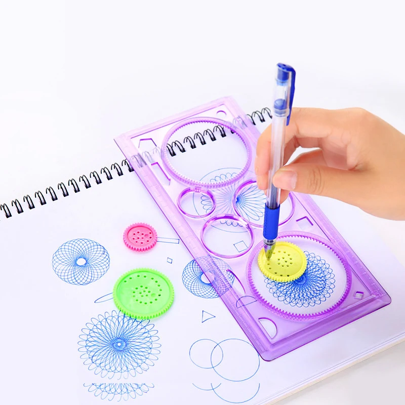 2 pcs/lot Spirograph Geometric Ruler Learning Drawing Tool Stationery for Student Drawing Set Creative Gift Kids Children
2 pcs/lot Spirograph Geometric Ruler Learning Drawing Tool Stationery for Student Drawing Set Creative Gift Kids Children