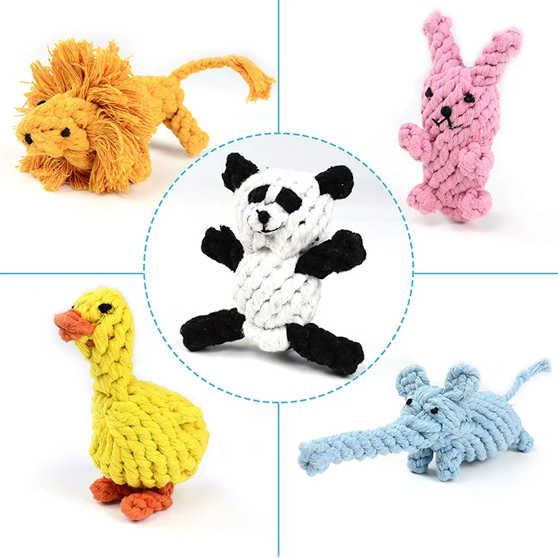 Pet Soft Dog Toys Animal Design Cotton Dog Rope Toys Durable Cotton Chew Toys Training Teething Toys for Small to Medium Puppy
Pet Soft Dog Toys Animal Design Cotton Dog Rope Toys Durable Cotton Chew Toys Training Teething Toys for Small to Medium Puppy