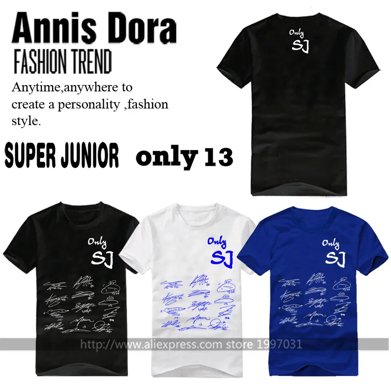 KPOP SUPER JUNIOR ONLY SJ Lee Teuk HeeChul Choi Siwon Donghae Eunhyuk autograph autograph same style short sleeved T-shirt
KPOP SUPER JUNIOR ONLY SJ Lee Teuk HeeChul Choi Siwon Donghae Eunhyuk autograph autograph same style short sleeved T-shirt