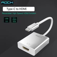 ROCK Aluminum Alloy USB 3.0 Type-C to HDMI Female Adapter Cable Converter for MacBook /Chromebook Pixel OS X win 8/win7
