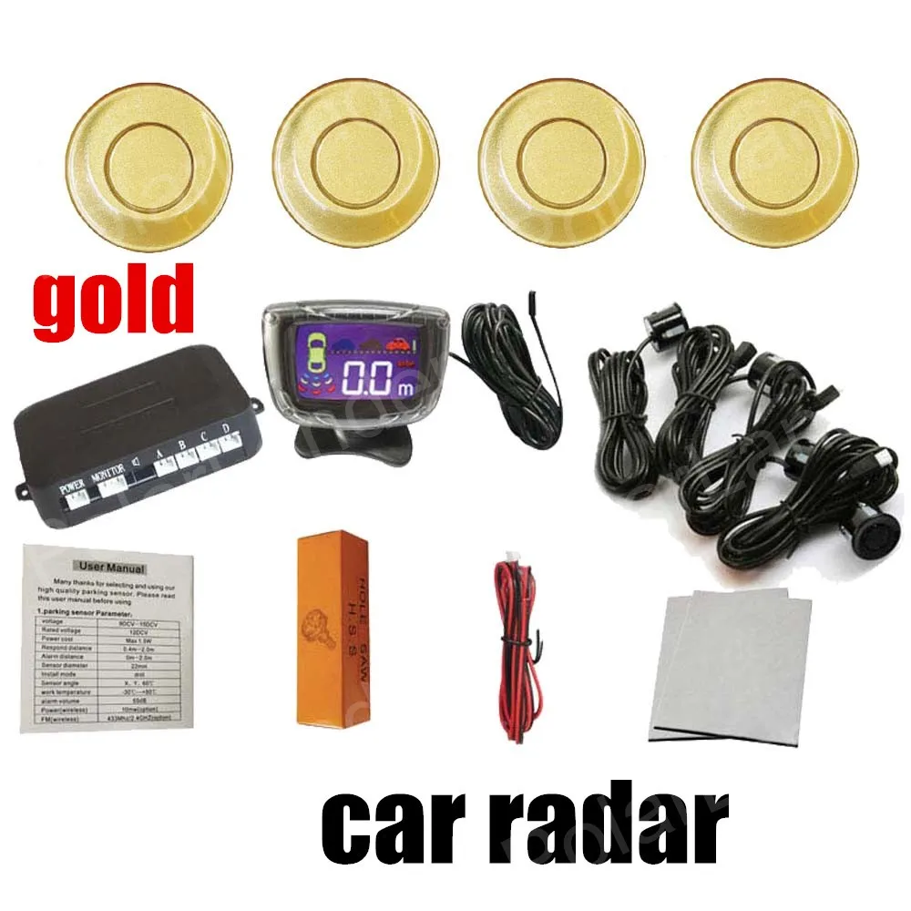

Car Parking System Radar 12V Car LCD Parking Sensor Kit Display 4 Sensors Monitor Auto Reverse Backup
