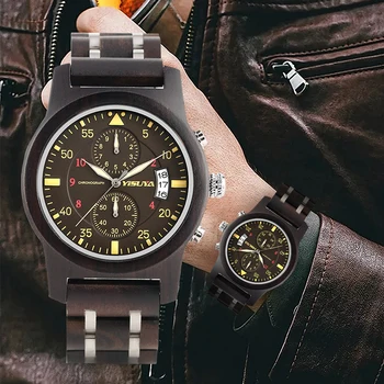 Men's Quartz Black Ebony Wooden Watch Five-pin Chronograph Dial Watch Elegant Calendar Luminous Function Wooden Wristwatch Gift
Men's Quartz Black Ebony Wooden Watch Five-pin Chronograph Dial Watch Elegant Calendar Luminous Function Wooden Wristwatch Gift