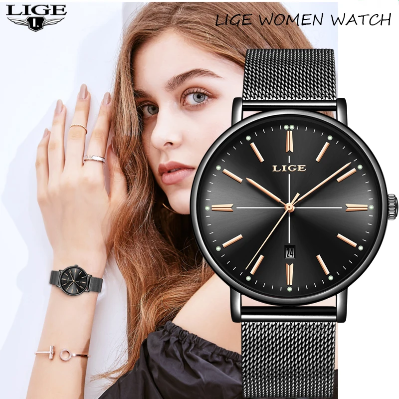 Women Watches LIGE Top Brand Luxury Ladies Mesh Belt Ultra-thin Watch Stainless Steel Waterproof Clock Quartz Watch Reloj Mujer
Women Watches LIGE Top Brand Luxury Ladies Mesh Belt Ultra-thin Watch Stainless Steel Waterproof Clock Quartz Watch Reloj Mujer