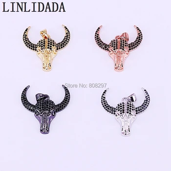 10Pcs Micro Pave CZ Zircon Cattle Pendant Beads, OX Head Charm Pendants Fashion Jewelry for Men
10Pcs Micro Pave CZ Zircon Cattle Pendant Beads, OX Head Charm Pendants Fashion Jewelry for Men