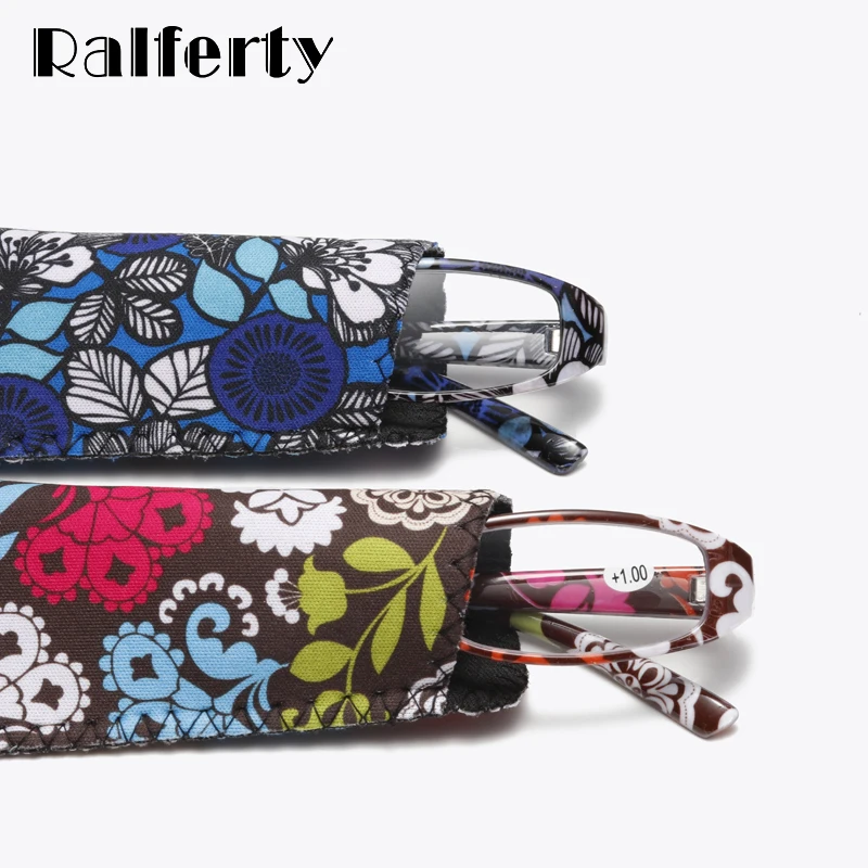 

Ralferty Flower Printed Reading Glasses Women Presbyopia Glasses For Sight Optic Eyeglass With Bag +1.0/1.5/2.0/2.5/3.0/3.5/4.0