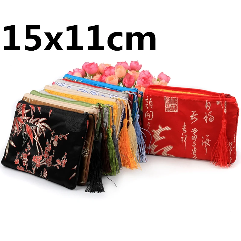 50pcs Thicken Chinese Silk Gift Bag Christmas Phone Pouches Tassel Zipper Coin Purse Party Favors Brocade Jewelry Packaging
50pcs Thicken Chinese Silk Gift Bag Christmas Phone Pouches Tassel Zipper Coin Purse Party Favors Brocade Jewelry Packaging