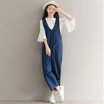 Spring Autumn Women Denim Jumpsuits Casual Loose High Waist Wide Leg Jeans Solid Washed Female Overalls
Spring Autumn Women Denim Jumpsuits Casual Loose High Waist Wide Leg Jeans Solid Washed Female Overalls