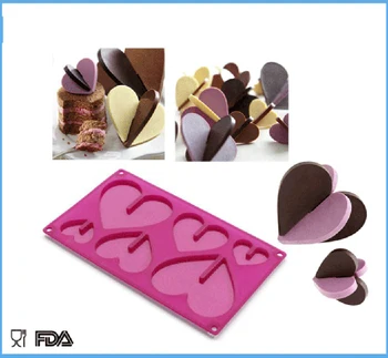High-temperature love heart cake decoration mold chocolate plug-in mold non-stick platinum silicone 
High-temperature love heart cake decoration mold chocolate plug-in mold non-stick platinum silicone