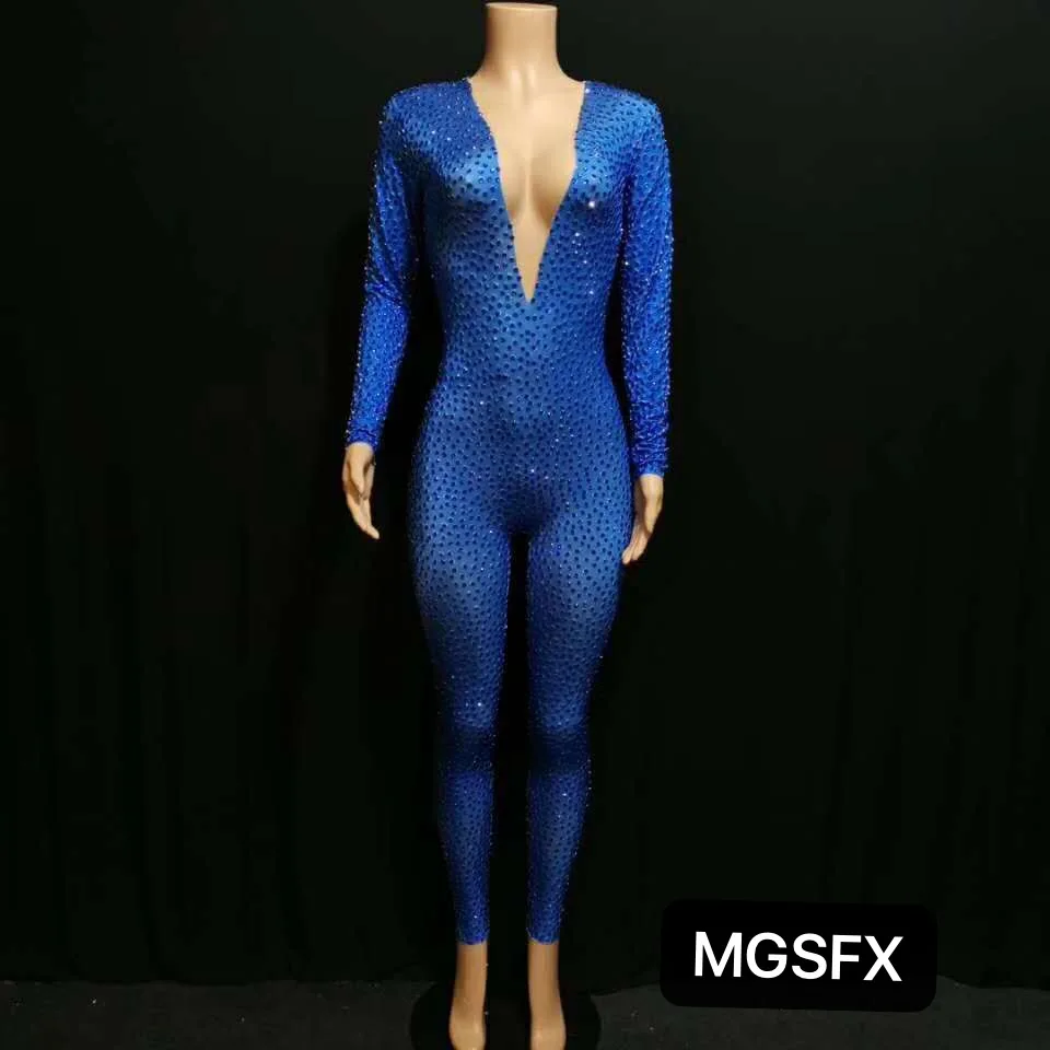 Sexy Blue full diamond leotord dance costumes nightclub dress dance Cosplay DJ bar jumpsuits
Sexy Blue full diamond leotord dance costumes nightclub dress dance Cosplay DJ bar jumpsuits
