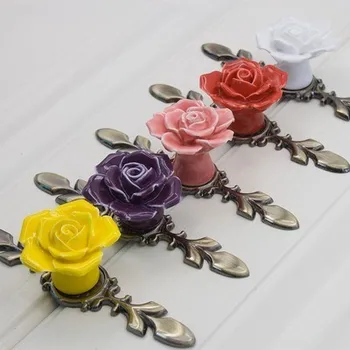 Ceramic Rose Knobs Drawer Pulls Handles Back Plate Pink Red Yellow White Dresser Handles / Cabinet Handles Kitchen Hardware
Ceramic Rose Knobs Drawer Pulls Handles Back Plate Pink Red Yellow White Dresser Handles / Cabinet Handles Kitchen Hardware