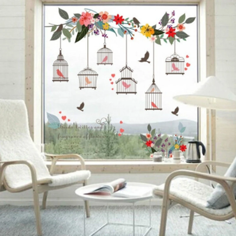 Removable Flower Vine Bird Cage Wall Stickers Art Decal Home Decor Modern Mirror Style Mural Kids Room Home Decor
Removable Flower Vine Bird Cage Wall Stickers Art Decal Home Decor Modern Mirror Style Mural Kids Room Home Decor