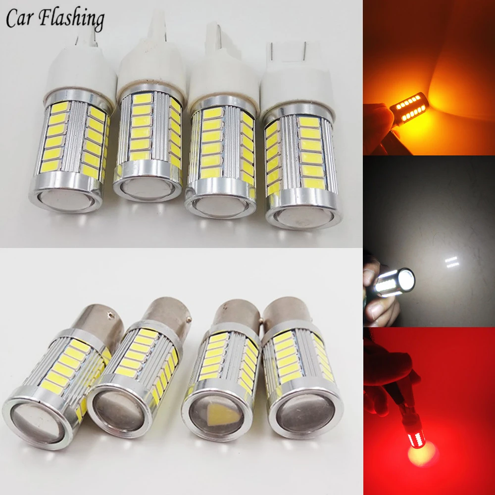 

6PCS 12V BA15S P21W 1156 1157 /T20 7440 7443 W21 WY21W 5630 5730 33SMD Car Use Led Turn Lamp Tail Signal Light Auto Brake light