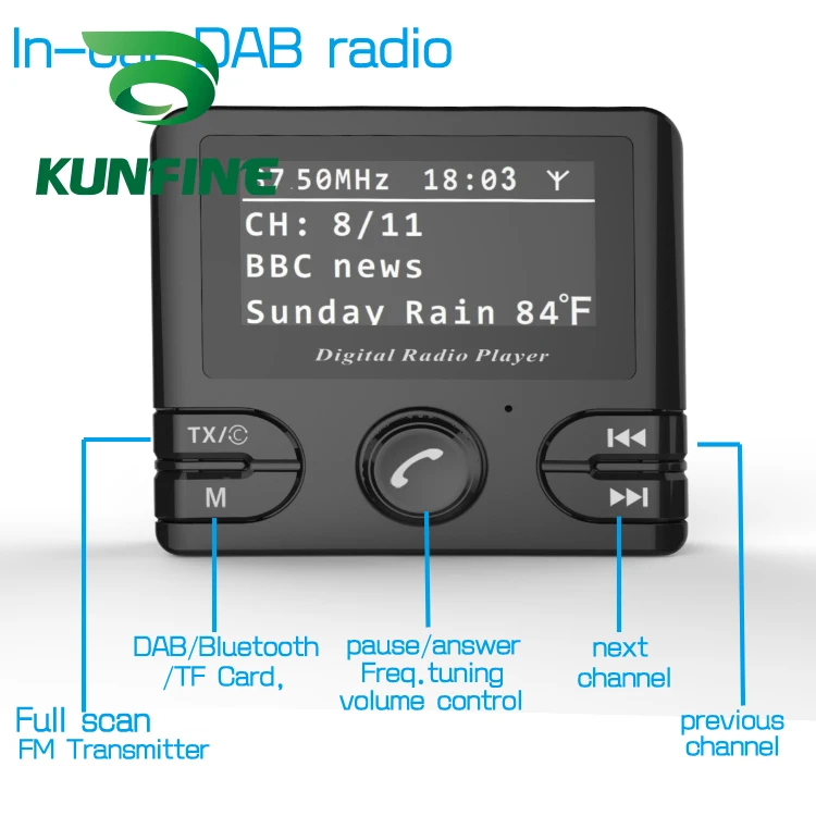 Universal Car styling 12V-24V Car DAB+ Tuner Car Radio FM Transmitter Car DAB Digital Radio Adapter Bluetooth Music Streaming
Universal Car styling 12V-24V Car DAB+ Tuner Car Radio FM Transmitter Car DAB Digital Radio Adapter Bluetooth Music Streaming