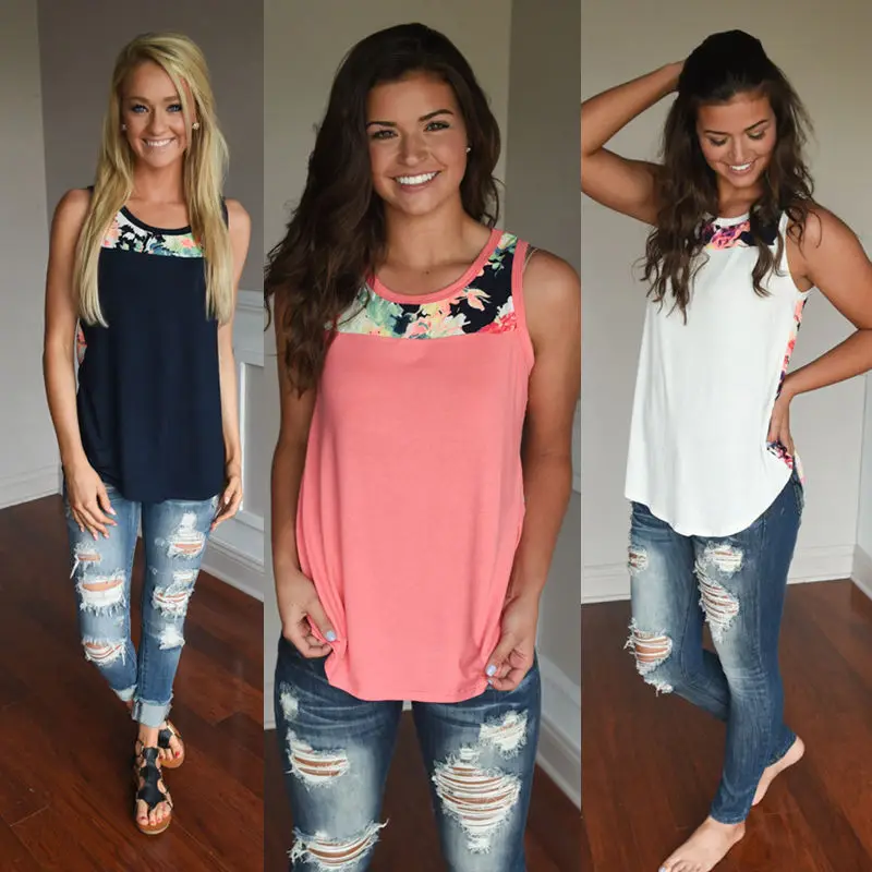 Summer Autumn 2019 Casual Women T-shirts O-Neck Sleeveless Patchwork Printed Shirt Plus Size Loose Women Clothing Tops
Summer Autumn 2019 Casual Women T-shirts O-Neck Sleeveless Patchwork Printed Shirt Plus Size Loose Women Clothing Tops