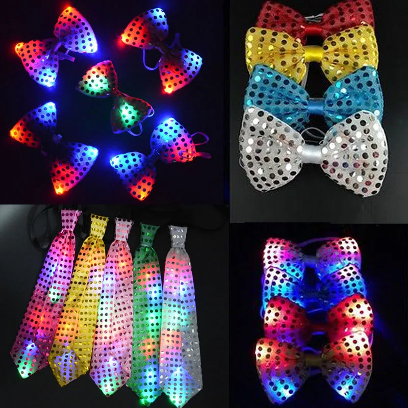 New 10 pcs/lot Flashing Light Up Bow Tie Necktie LED Female Male Birthday Party Light Sequins Tie Wedding Decoration Gift
New 10 pcs/lot Flashing Light Up Bow Tie Necktie LED Female Male Birthday Party Light Sequins Tie Wedding Decoration Gift