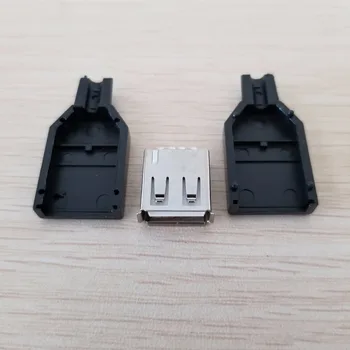 100set/lot USB 2.0 Type A Female Adapter with Housing DIY Connector Black
100set/lot USB 2.0 Type A Female Adapter with Housing DIY Connector Black