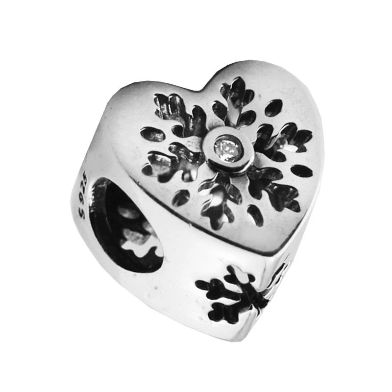 QANDOCCI Fits For Pandora Charms Bracelets Snowflake Heart Beads with Clear CZ 100% 925 Sterling-Silver-Jewelry 2017 Winter
QANDOCCI Fits For Pandora Charms Bracelets Snowflake Heart Beads with Clear CZ 100% 925 Sterling-Silver-Jewelry 2017 Winter