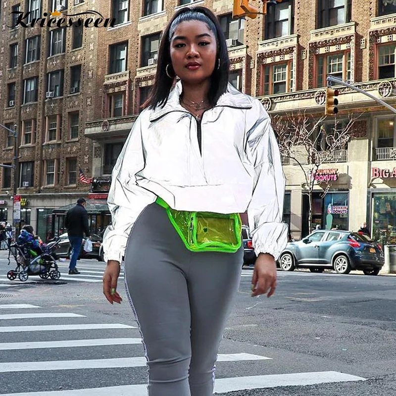 Kricesseen Sexy Women Long Sleeve Night Reflective Jacket Fashion 2019 Spring Trend Ladies Zipper Clubwear Coats Outerwear
Kricesseen Sexy Women Long Sleeve Night Reflective Jacket Fashion 2019 Spring Trend Ladies Zipper Clubwear Coats Outerwear