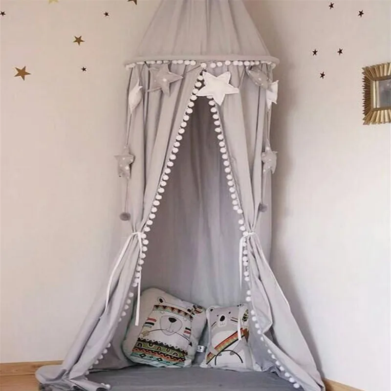 Children Crib Baby Bed Pompons Canopy, Round Dome Hanging Valance Kids Play Tent Mosquito Net Curtain Room Decor White Grey Pink
Children Crib Baby Bed Pompons Canopy, Round Dome Hanging Valance Kids Play Tent Mosquito Net Curtain Room Decor White Grey Pink