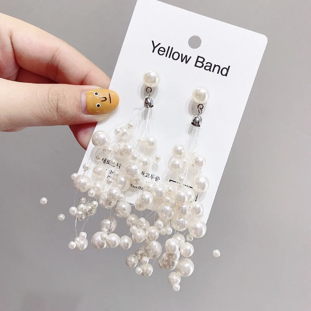 Sweet Simulated Pearl Long Earrings for Women 2019 Korea Beaded Tassel Statement Earring Female Fashion Jewelry Drop Brincos
Sweet Simulated Pearl Long Earrings for Women 2019 Korea Beaded Tassel Statement Earring Female Fashion Jewelry Drop Brincos