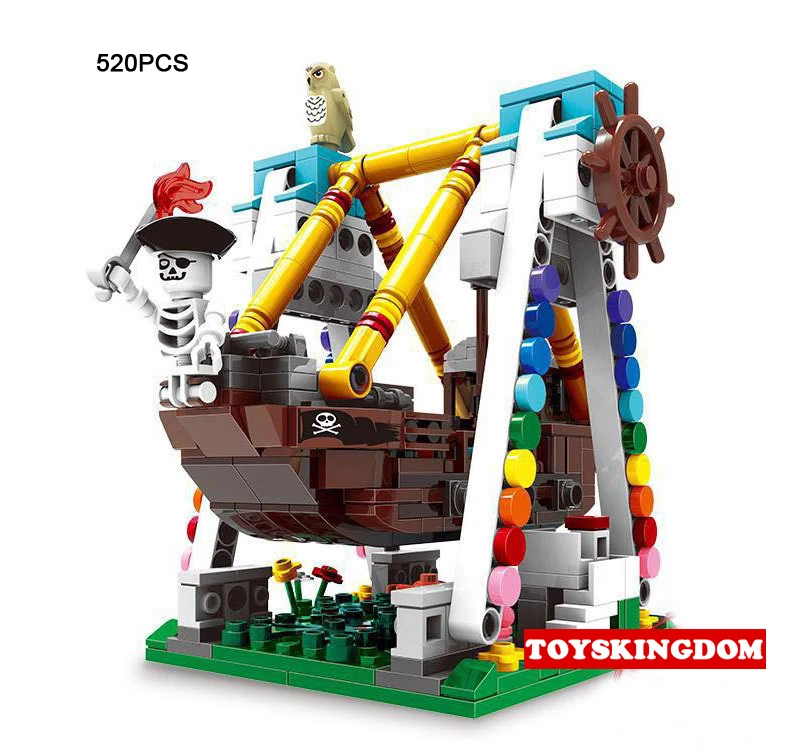 city Amusement Park rides mini pirate ship moc building block funland model bricks educational toys collection for gifts
city Amusement Park rides mini pirate ship moc building block funland model bricks educational toys collection for gifts