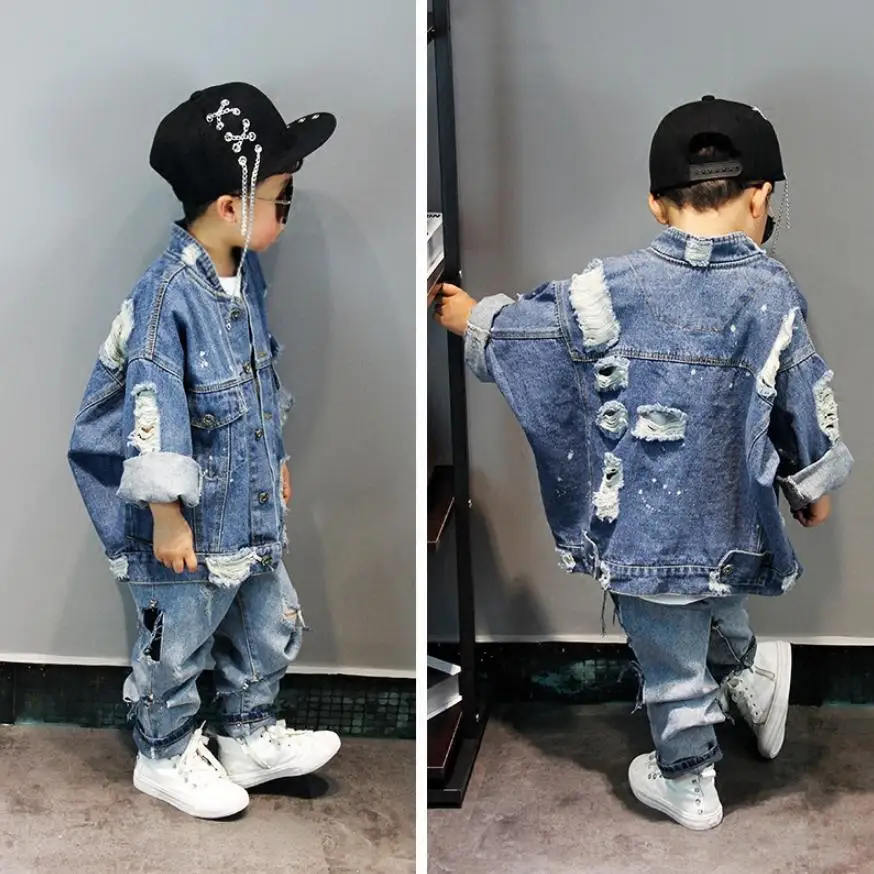 2019 Spring new denim holes jacket baby boys girls clothes loose casual jean coat single breasted kids teens outerwear Y852
2019 Spring new denim holes jacket baby boys girls clothes loose casual jean coat single breasted kids teens outerwear Y852