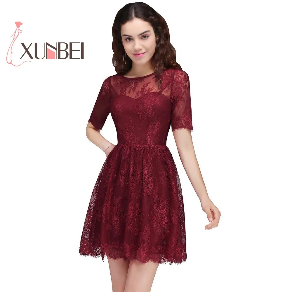 Vestido De Festa Curto New Arrival Short Sleeves Burgundy Short Lace Prom Dresses 2019 Sexy Homecoming Dresses Party Gown
Vestido De Festa Curto New Arrival Short Sleeves Burgundy Short Lace Prom Dresses 2019 Sexy Homecoming Dresses Party Gown