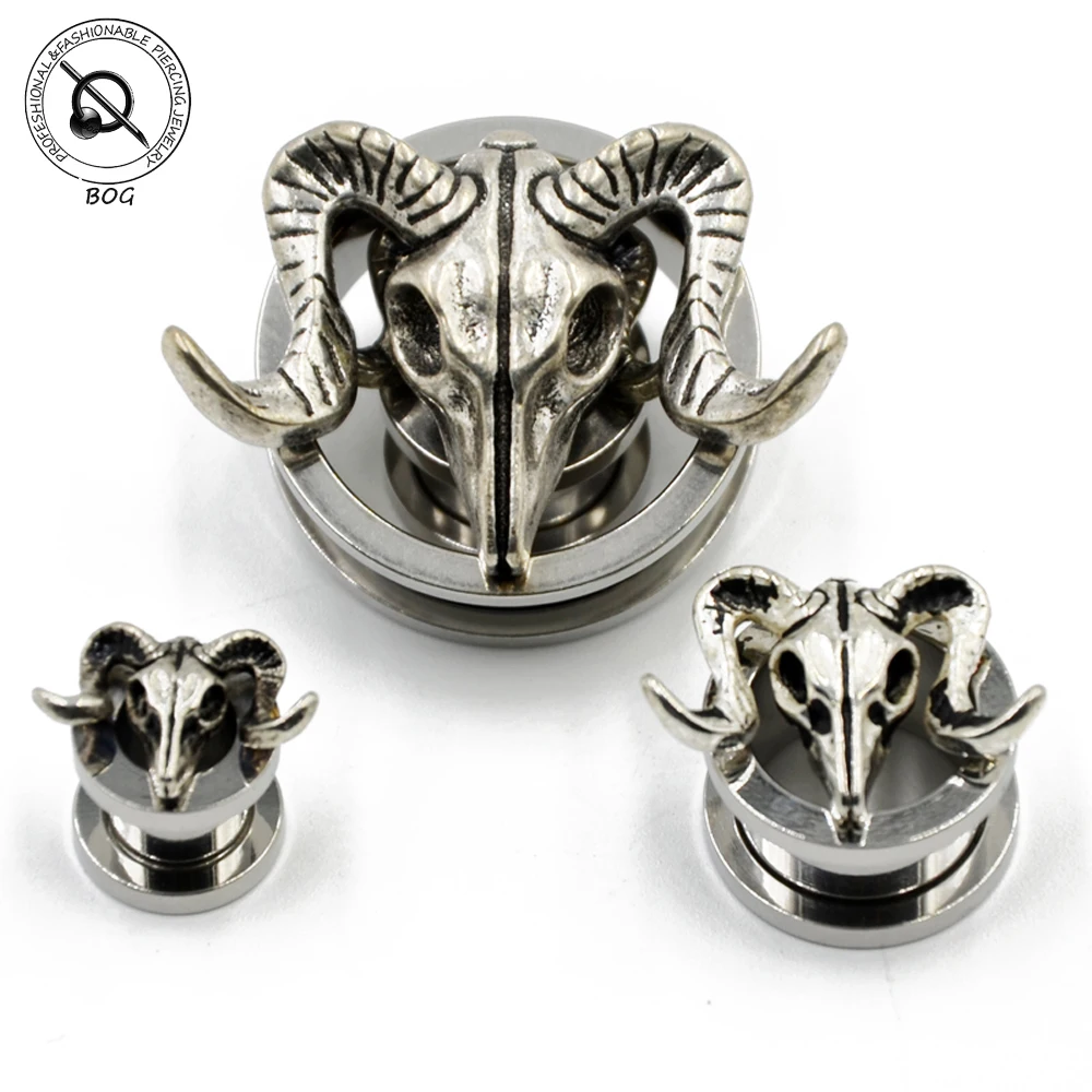 BOG-1Pair stainless steel Sheephead ear screw plugs 8mm-25mm screw back ear tunnel Plug Ear Taper SheepHead Piercing Ear Gauge
BOG-1Pair stainless steel Sheephead ear screw plugs 8mm-25mm screw back ear tunnel Plug Ear Taper SheepHead Piercing Ear Gauge