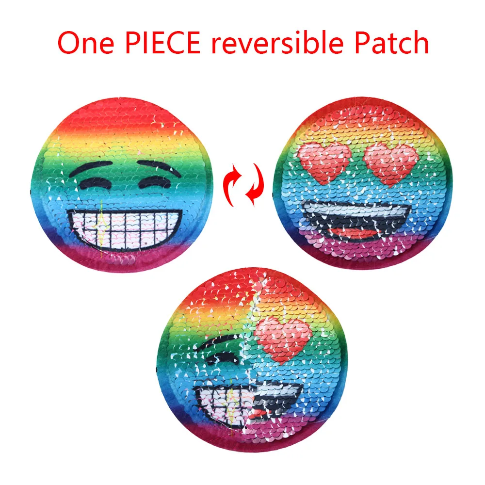 1 PC Useful Round Fashion Emoji Reversible Change Color Sequins Patch for clothes DIY Patch Applique Bag Clothing Coat Crafts
1 PC Useful Round Fashion Emoji Reversible Change Color Sequins Patch for clothes DIY Patch Applique Bag Clothing Coat Crafts