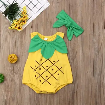 New Arrival Baby Girl cotton cute sleeveless Romper + headband 2pc clothes set Pineallpe printed romper
New Arrival Baby Girl cotton cute sleeveless Romper + headband 2pc clothes set Pineallpe printed romper
