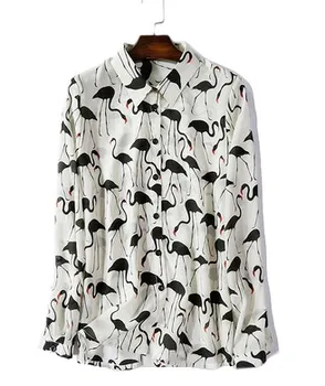 New Silk Shirt, Female Mulberry Silk Turn-lapel Open Shirt and Printing in Temperament 2019
New Silk Shirt, Female Mulberry Silk Turn-lapel Open Shirt and Printing in Temperament 2019