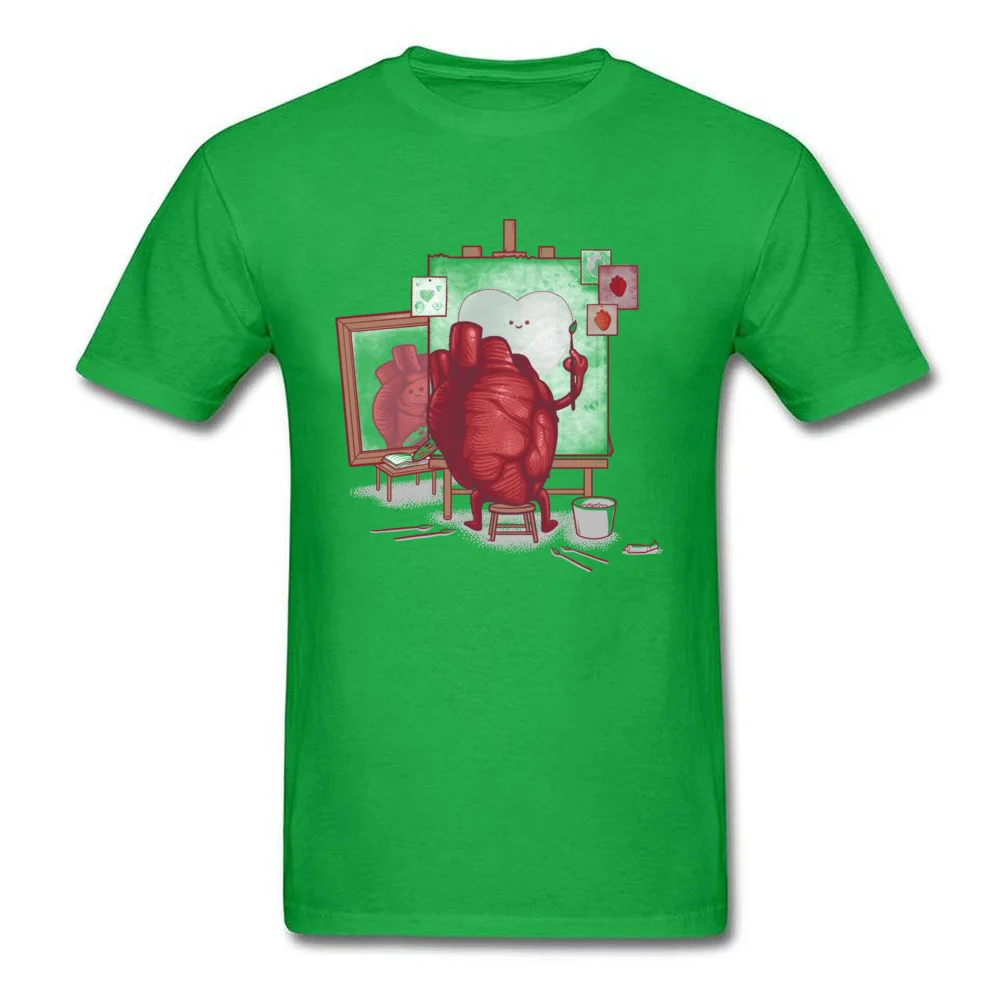 Men T-Shirt Self portrait Design Tops & Tees All Cotton Round Collar Short Sleeve Casual T-Shirt VALENTINE DAY Self portrait green
