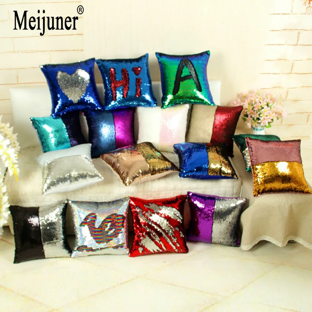 Meijuner DIY Mermaid Sequins Cushion Cover Magical Colorful Throw Pillow Case Two Color Changing Reversible Cushion Cover
Meijuner DIY Mermaid Sequins Cushion Cover Magical Colorful Throw Pillow Case Two Color Changing Reversible Cushion Cover