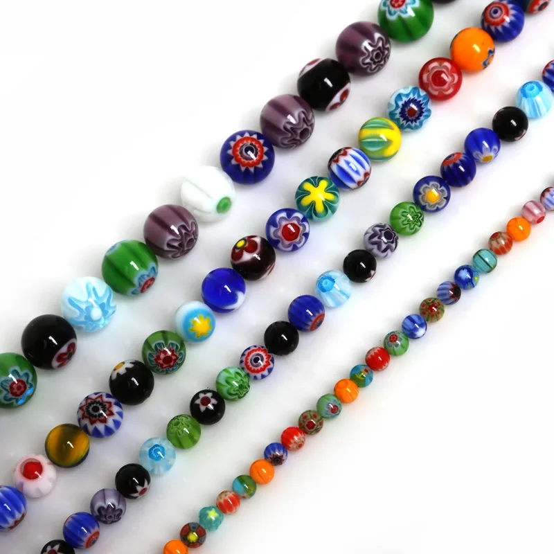4/6/8/10mm Approx 39-65pcs/bag Stripe Millefiori Flower Lampwork Glass Beads For Jewelry Making Bracelet DIY Jewelry Findings
4/6/8/10mm Approx 39-65pcs/bag Stripe Millefiori Flower Lampwork Glass Beads For Jewelry Making Bracelet DIY Jewelry Findings