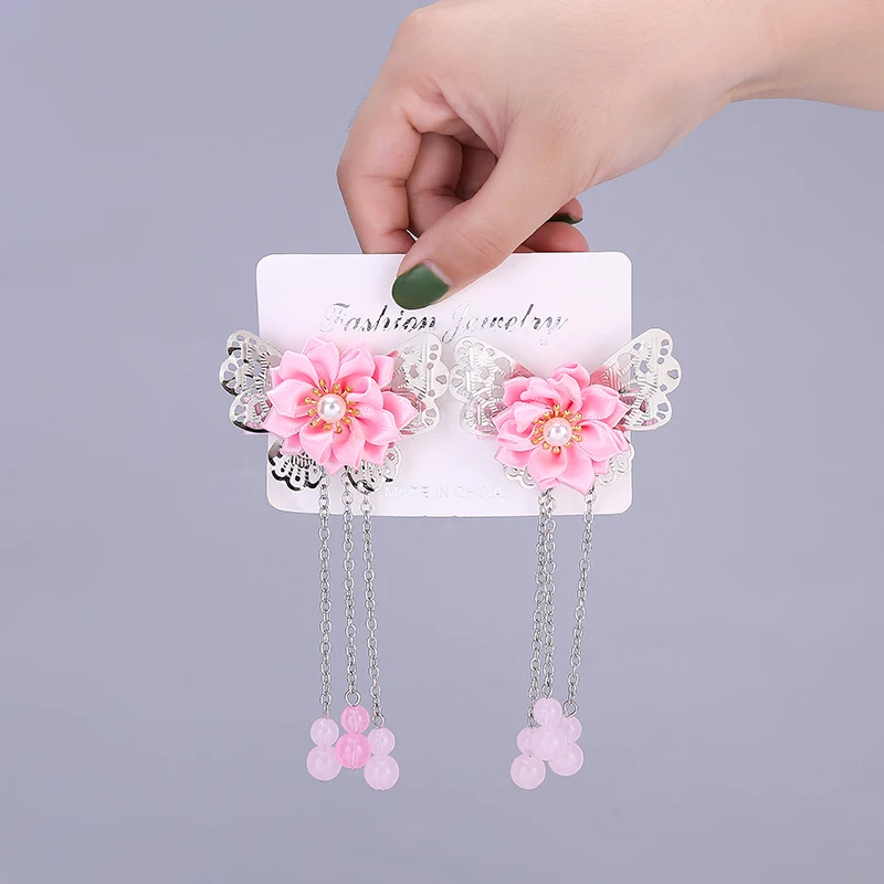 Children's hair accessories Chinese ancient costume headdress Chinese style ribbon flower retro style accessories
Children's hair accessories Chinese ancient costume headdress Chinese style ribbon flower retro style accessories