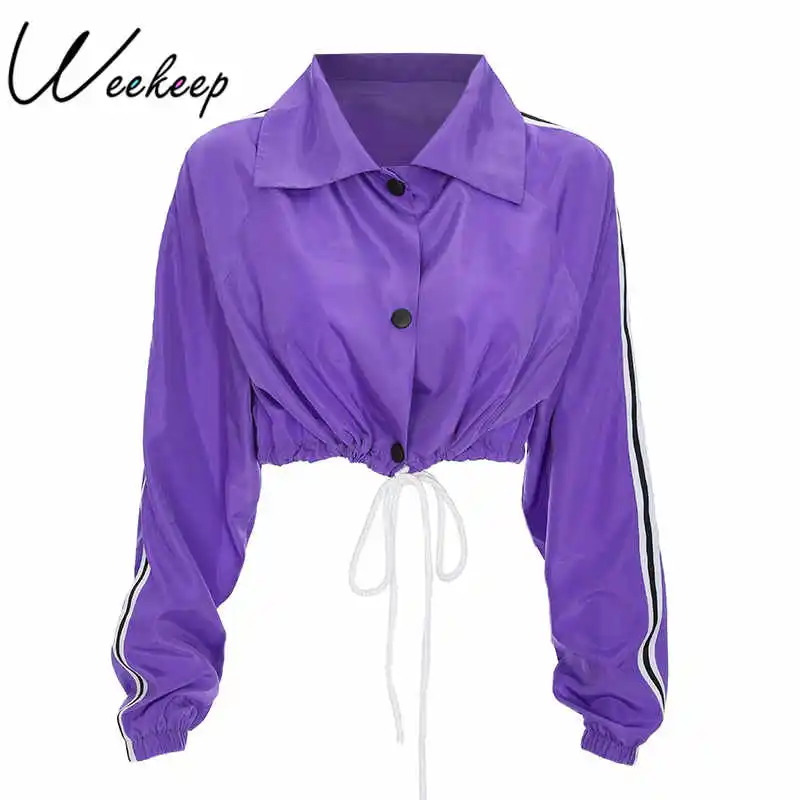 Weekeep Fashion Cropped Long Sleeve Single Breasted Jacket Women Loose Lace Up Casaco Feminino Summer Crop Rash Guards Top
Weekeep Fashion Cropped Long Sleeve Single Breasted Jacket Women Loose Lace Up Casaco Feminino Summer Crop Rash Guards Top
